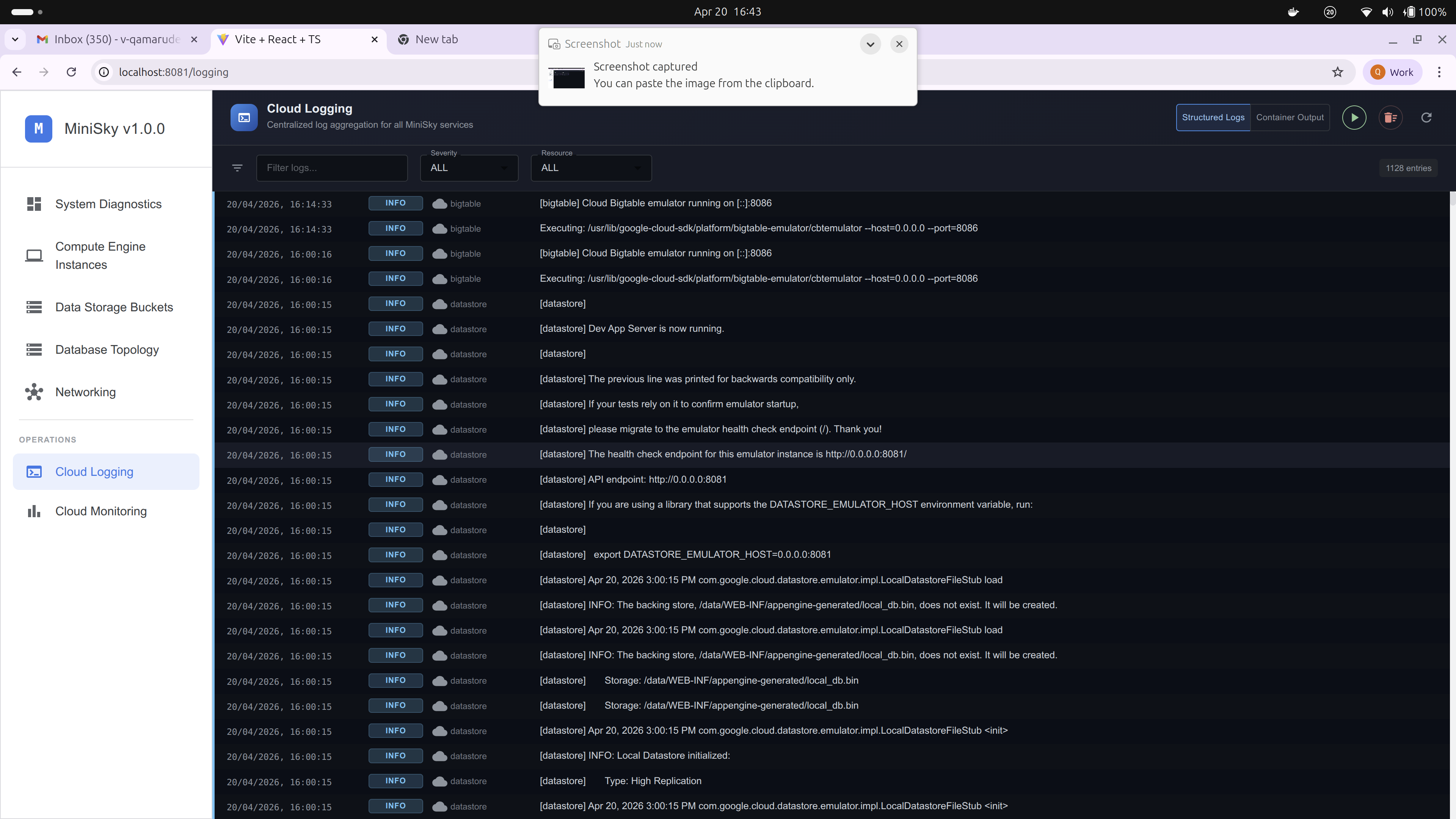 MiniSky Dashboard Full Interface