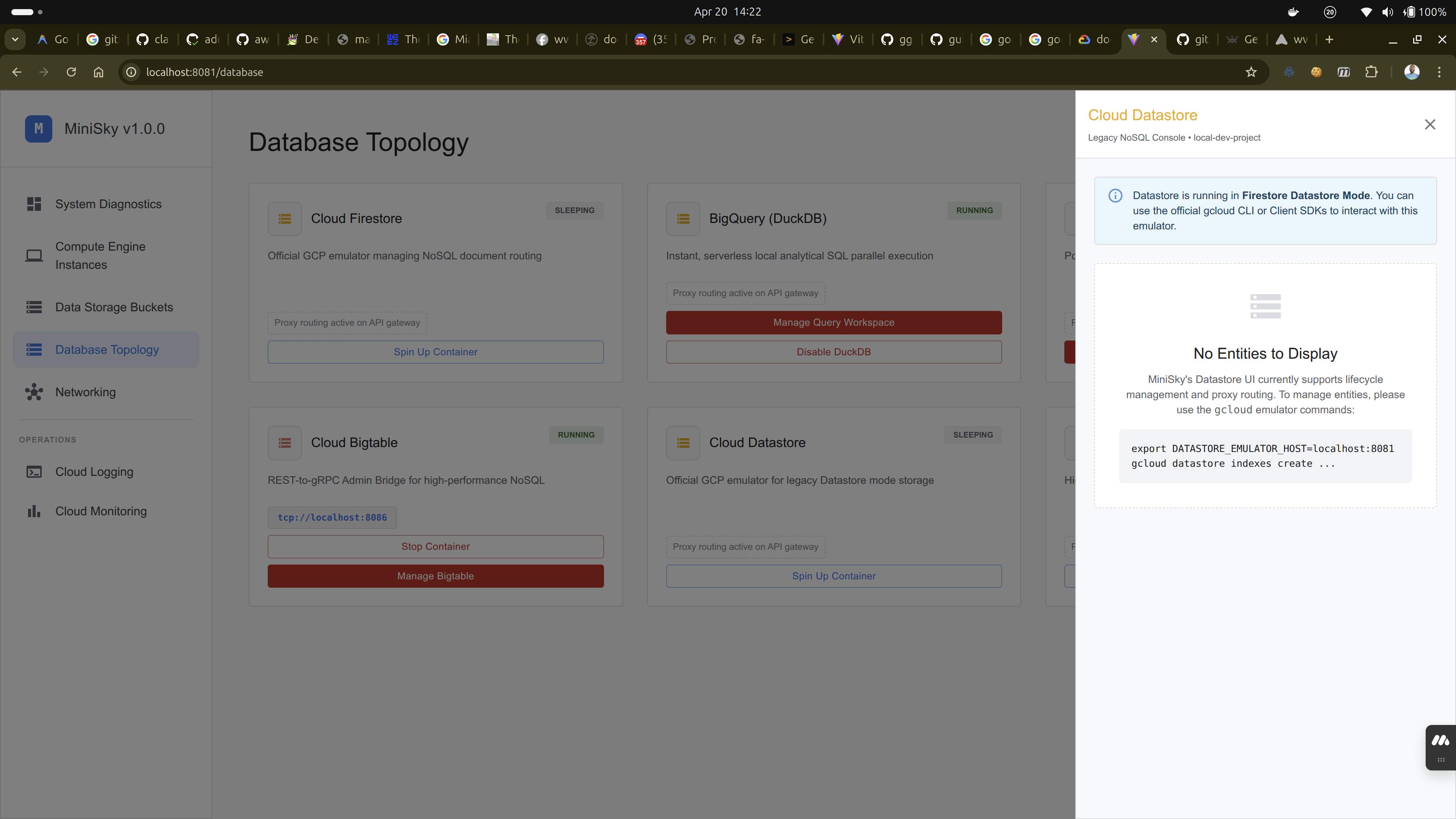 MiniSky Terminal and Console Mockup
